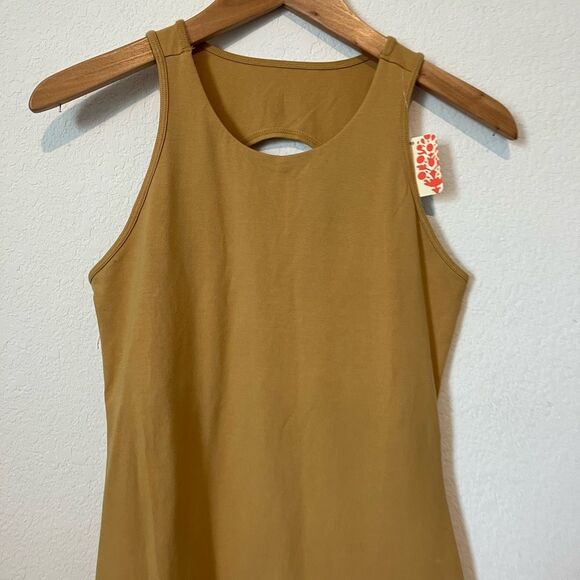 Free People Movement So Simple Dress Racerback Tank Midi Antelope NWT Medium - Picture 3 of 6